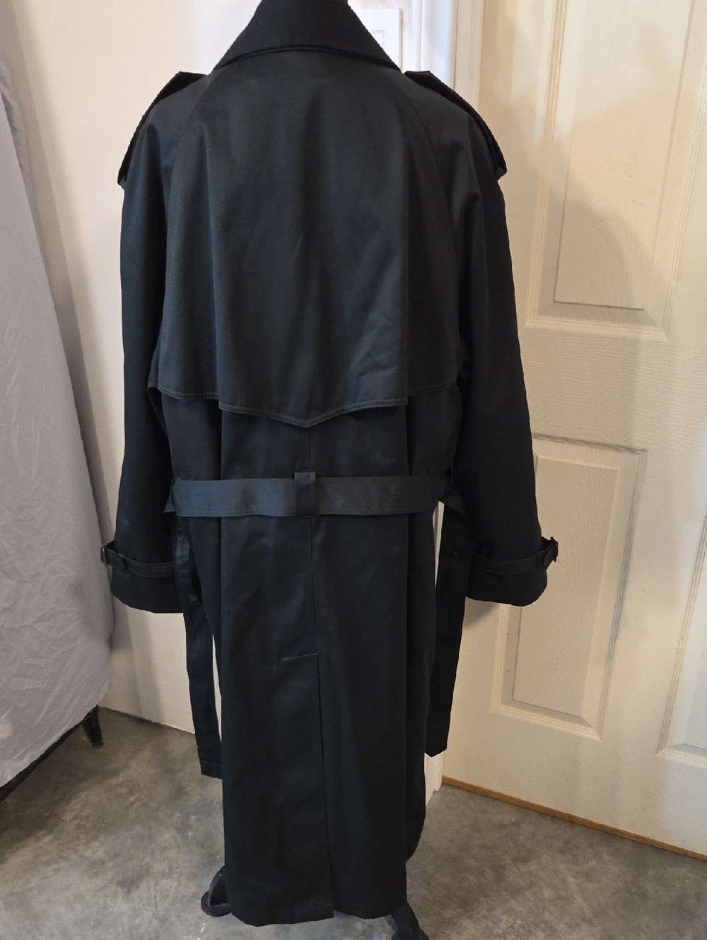 Ralph Ralph Lauren Black Wool Blend  Double-Breasted Trench Coat Jacket - Picture 2 of 16